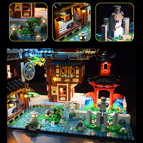 GUDA Juego de iluminación LED para jardín Lego 71741 Ninjago de la ciudad, juego de luces LED compatible con Lego, sin set Lego