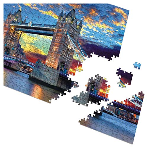 GuDoQi Puzzle 1000 Piezas Puente De Londres Puzzle para Adultos Rompecabezas Edificio de la Ciudad Juego Familiar Decoración del Hogar Regalo de Navidad