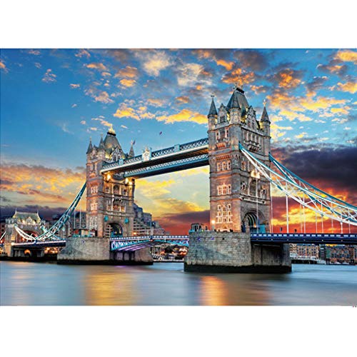 GuDoQi Puzzle 1000 Piezas Puente De Londres Puzzle para Adultos Rompecabezas Edificio de la Ciudad Juego Familiar Decoración del Hogar Regalo de Navidad