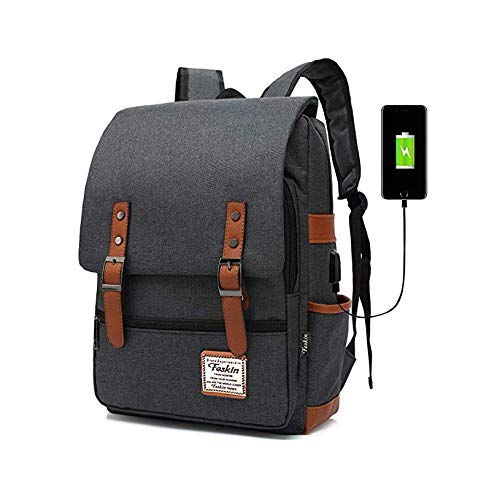 GXB Mochilas de Partido de Harry y Quidditch, Mochila portátil de la Universidad de Hogwarts, con Puerto de Carga USB, Bolsa Casual de Viaje Grande Gris Oscuro