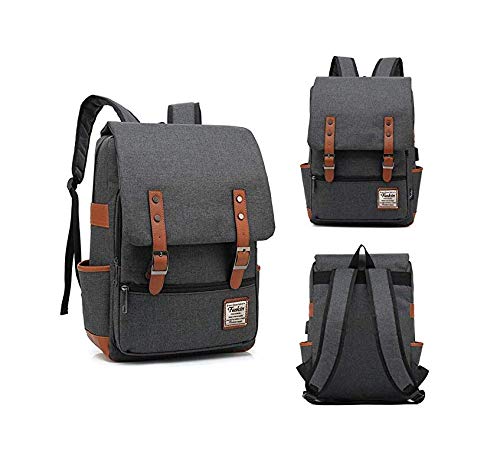 GXB Mochilas de Partido de Harry y Quidditch, Mochila portátil de la Universidad de Hogwarts, con Puerto de Carga USB, Bolsa Casual de Viaje Grande Gris Oscuro