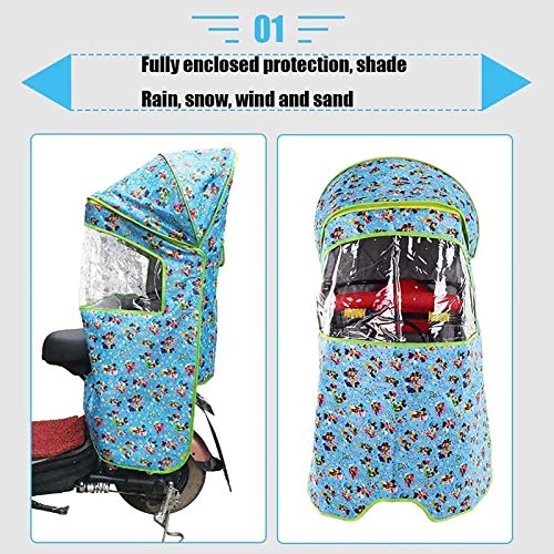 GYYlucky Asiento Transparente Poncho para La Lluvia Accesorio para Bicicleta Bicicletas Cubierta Protectora Solar para Niños, Asiento Trasero para Bicicleta para Niños Sombrilla A Prueba De Viento