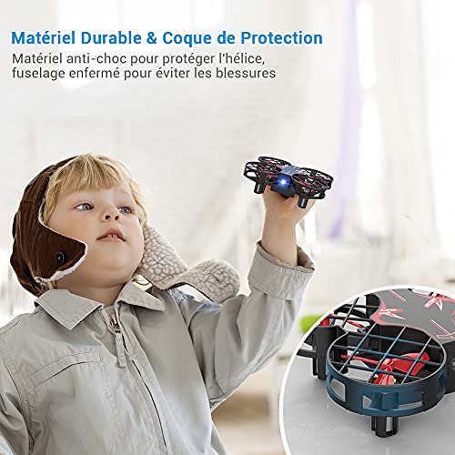 H823H - Mini dron infantil de 21 minutos con autonomía de 3 pilas para avión helicóptero, modo sin cabeza, mantenimiento de altitud, funcionamiento con un botón, 360 ° para principiantes y niños