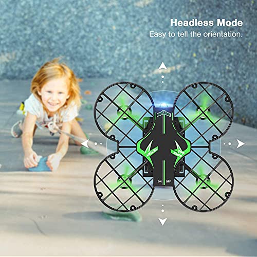 H823H - Mini drone para Niños,21 minutos con autonomía de 3 pilas para avión helicóptero, modo sin cabeza, mantenimiento de altitud, funcionamiento con un botón, 360 ° para principiantes y niños