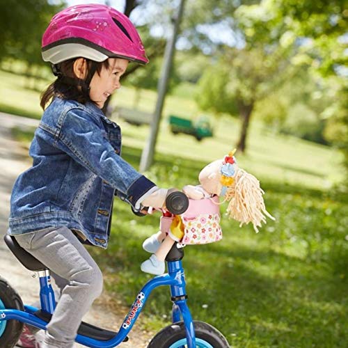 HABA 304109 - Asiento de Bicicleta para muñecas con Cierre de Velcro para Bicicleta y Trineo, Accesorio para muñecas, Juguetes a Partir de 18 Meses, Color Rojo y Rosa