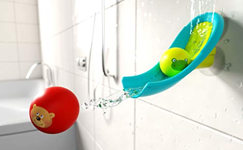 HABA 304870-Tobogán acuático, baño con tobogán de Agua y 4 Bolas con diseño de Animales, Juguete a Partir de 2 años, Color Azul (304870)