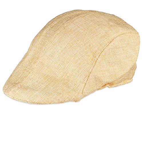 Haichen 1920s Hombre Gatsby Gangster Disfraz Accesorios Set - Gatsby Newsboy Beret Sombrero Tirantes Pre Atado Pajarita Gafas Juguete Cigarro Falso (Beige)