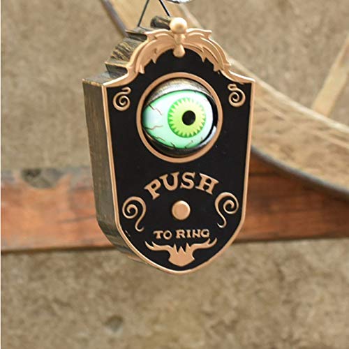 Halloween Horror Timbre De Un Solo Ojo, Con Ojos Ardientes Voz De Miedo Decoración De La Puerta De La Casa Encantada, Juguete Eléctrico Accesorios De Terror Juguete Espantoso Blanco