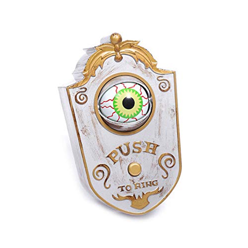 Halloween Horror Timbre De Un Solo Ojo, Con Ojos Ardientes Voz De Miedo Decoración De La Puerta De La Casa Encantada, Juguete Eléctrico Accesorios De Terror Juguete Espantoso Blanco