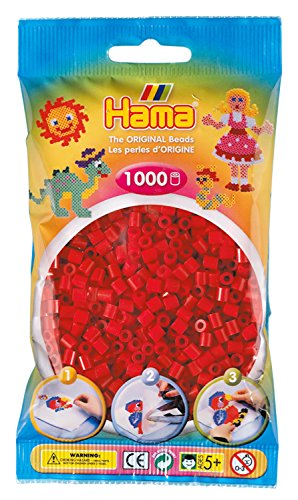 Hama- Bolsa con Cuentas, Color Rojo (207-22)