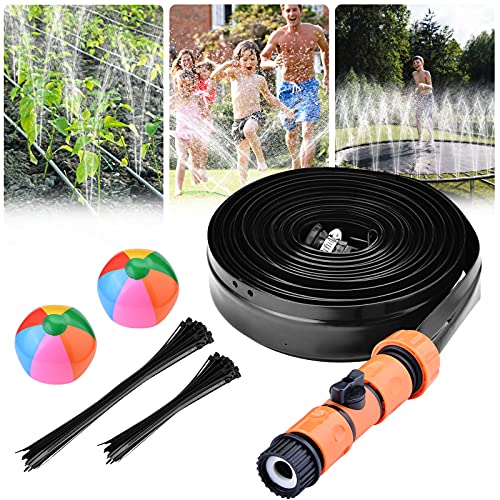 Hangrui Aspersor de Trampolín,12m/39,3 pies Trampoline Sprinkler Parque Acuático Rociadores de trampolín,Aspersor de Agua para trampolín Juegos de Agua al Aire Libre Aspersores De Verano para Niños