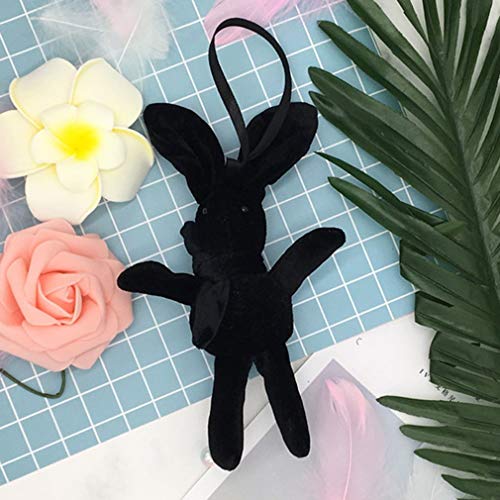 Haowen Día de San Valentín Pascua Deseo Conejo Colgante de Felpa Conejo de Peluche Muñeco de Peluche Negro