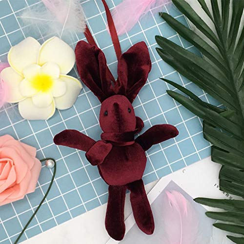 Haowen Día de San Valentín Pascua Deseo Conejo Peluche Colgante Conejo de Peluche Muñeco de Peluche Rojo Vino