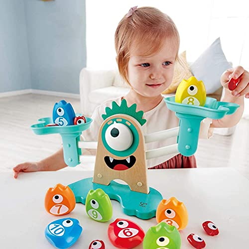 Hape Math Scale-Colourful, Educational Wooden Toy Monster Escala matemáticas – Colorido, Juguete Educativo de Madera (E0511)