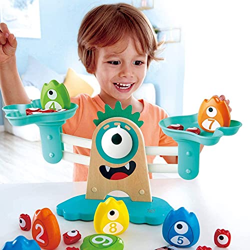 Hape Math Scale-Colourful, Educational Wooden Toy Monster Escala matemáticas – Colorido, Juguete Educativo de Madera (E0511)