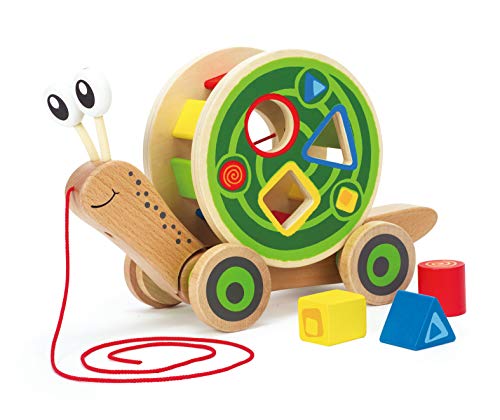 Hape- Palo de arrastre infantil Caracol, Multicolor (Barrutoys E0349)