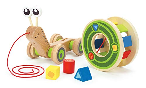 Hape- Palo de arrastre infantil Caracol, Multicolor (Barrutoys E0349)