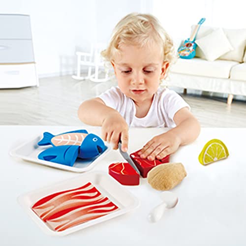 Hape Proteínas Deliciosas, Juego de Simulación de Madera Juego de Comida para Niños y Niñas, Juego Básico con Velcro Juegos de Ingredientes y Accesorios de Cocina