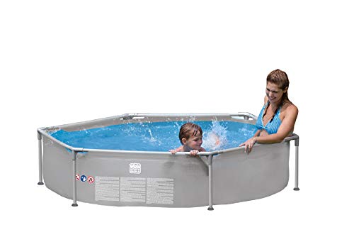 Happy People Pool 240x51 Steel Frame-Piscina Redonda (240 x 51 cm), Color Gris (77518)