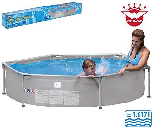 Happy People Pool 240x51 Steel Frame-Piscina Redonda (240 x 51 cm), Color Gris (77518)