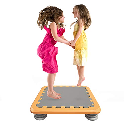 HAPPYMATY Cama elástica para interior con muelles y colchón, juego de equilibrio, cama elástica para niños, colchoneta de gimnasia, esterilla de saltar, colchón plegable para fitness