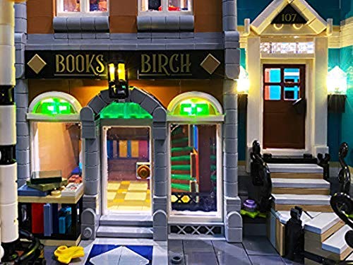 HARLT Kit De Iluminación Nuevos Llevados por La Librería Lego Estilo Europeo Compatible con Lego 10270 Building Blocks Modelo Funcionamiento del Control Remoto, No Incluido Lego Modelo