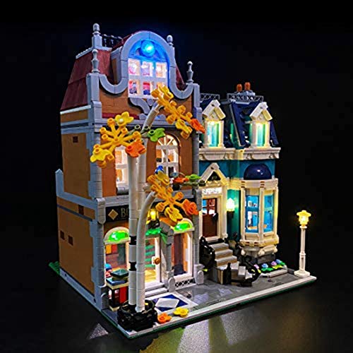 HARLT Kit De Iluminación Nuevos Llevados por La Librería Lego Estilo Europeo Compatible con Lego 10270 Building Blocks Modelo Funcionamiento del Control Remoto, No Incluido Lego Modelo