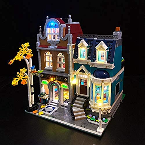 HARLT Kit De Iluminación Nuevos Llevados por La Librería Lego Estilo Europeo Compatible con Lego 10270 Building Blocks Modelo Funcionamiento del Control Remoto, No Incluido Lego Modelo