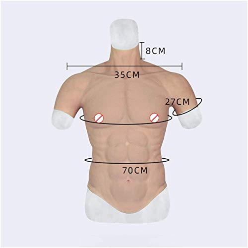 HARLT Silicón Realista Falso Falso del Músculo del Pecho Músculos del Vientre - Músculos De La Simulación Artificial -por Traje De Mascarada De Cosplay De Los Hombres, Impulso Autoconfianza,B