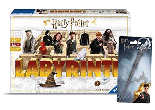 Harry Potter El loco laberinto de Ravensburger in der Welt juego clásico para toda la familia 4005556260317 Pewter Key Ring: Harry's Wand