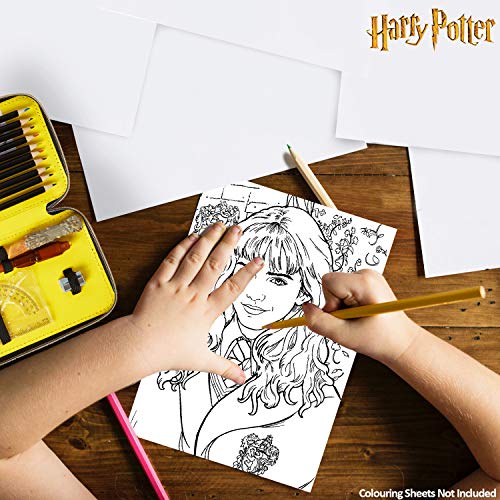 Harry Potter Estuche Escolar, Regalos Niños, Kit Material Escolar con Boligrafos Originales, Lápices Colores, Gomas De Borrar y Tijeras Escolares, Regalos de Cumpleaños