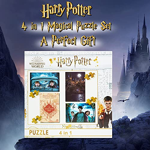 Harry Potter Puzzle 1000 Piezas y Pack de 4 Jigsaw Puzzle de 250 Piezas, Harry Potter Regalos (4 in 1)