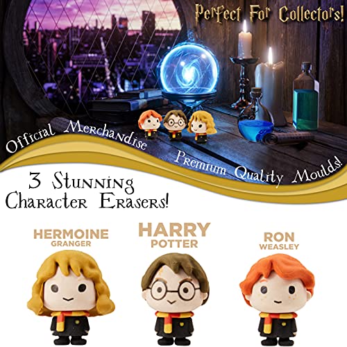 Harry Potter Regalos, Pack de 3 Gomas de Borrar con Harry, Hermione y Ron, Material Escolar Bonito