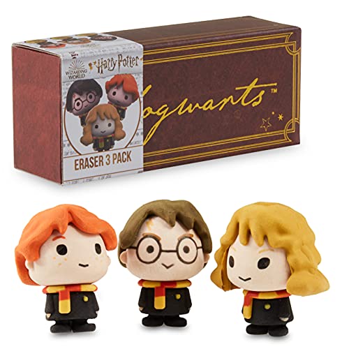 Harry Potter Regalos, Pack de 3 Gomas de Borrar con Harry, Hermione y Ron, Material Escolar Bonito