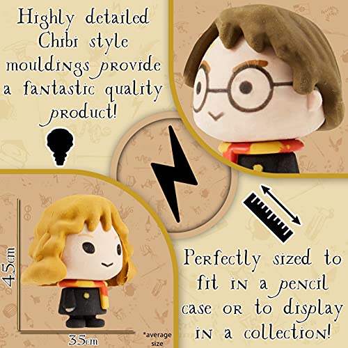 Harry Potter Regalos, Pack de 3 Gomas de Borrar con Harry, Hermione y Ron, Material Escolar Bonito