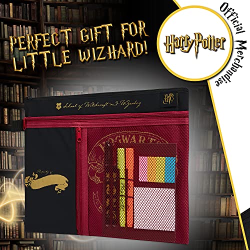 HARRY POTTER Regalos, Set de Papeleria Bonita con Cuaderno A5, Bolígrafos y Subrayadores en un Estuche Escolar