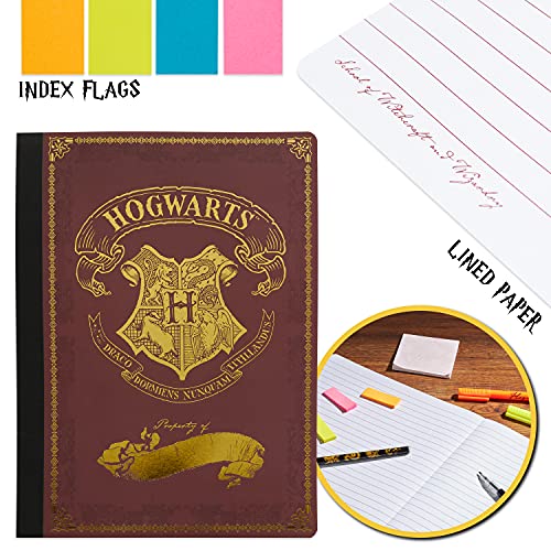 HARRY POTTER Regalos, Set de Papeleria Bonita con Cuaderno A5, Bolígrafos y Subrayadores en un Estuche Escolar