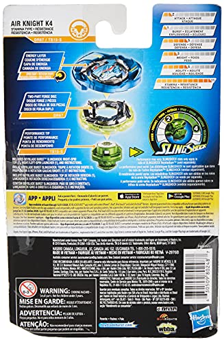 Hasbro Beyblade Burst Turbo Slingshock Air Knight K4 Starter Pack -- Battling Top and Right/Left-Spin Launcher