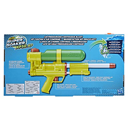 Hasbro F19725L0 Super Soaker XP50-AP - Pistola de Agua (plástico Reciclado, diseño Retro, pulverizador con Aire comprimido)