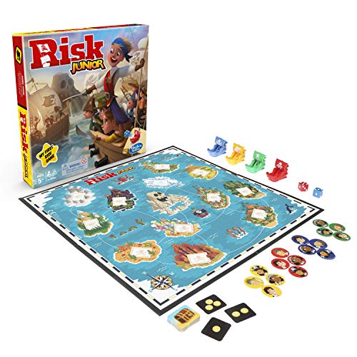 Hasbro Gaming Risk Junior Game, Juego de Mesa de Estrategia, introducción de un niño al Juego clásico de Riesgo para Edades de 5 años en adelante; Juego temático Pirata