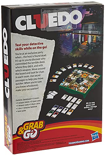 Hasbro Gamings - Cluedo Viaje, Grab & go (versión Inglesa)