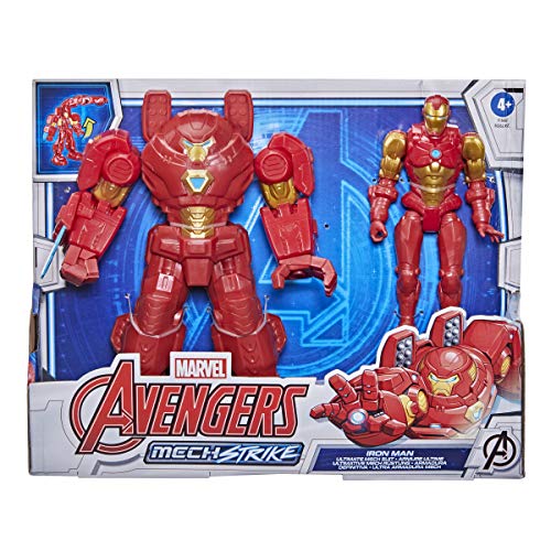 Hasbro Marvel Avengers - Figura Mech Strike de súper héroe de 20 cm - Iron Man con Armadura Definitiva - Edad: 4+