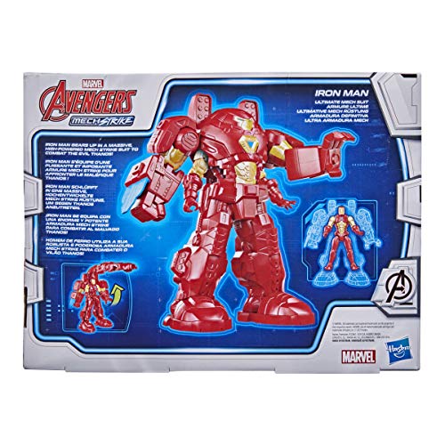 Hasbro Marvel Avengers - Figura Mech Strike de súper héroe de 20 cm - Iron Man con Armadura Definitiva - Edad: 4+