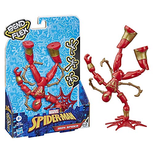 Hasbro Marvel Bend and Flex Iron Figura de Spider-Man (15 cm, Incluye Accesorios de Efecto, a Partir de 6 años), Multicolor (E7335)