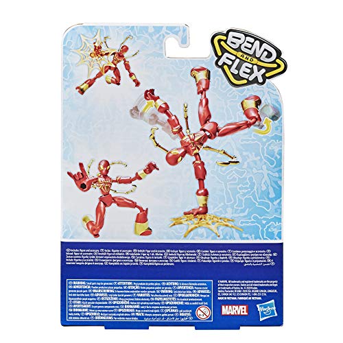 Hasbro Marvel Bend and Flex Iron Figura de Spider-Man (15 cm, Incluye Accesorios de Efecto, a Partir de 6 años), Multicolor (E7335)