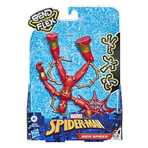 Hasbro Marvel Bend and Flex Iron Figura de Spider-Man (15 cm, Incluye Accesorios de Efecto, a Partir de 6 años), Multicolor (E7335)