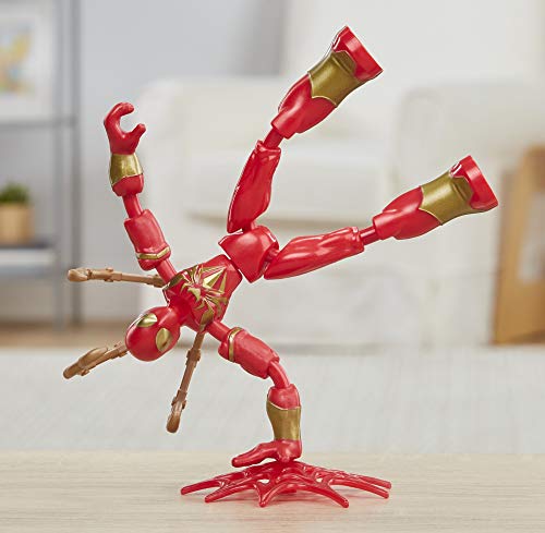 Hasbro Marvel Bend and Flex Iron Figura de Spider-Man (15 cm, Incluye Accesorios de Efecto, a Partir de 6 años), Multicolor (E7335)