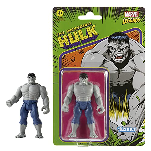 Hasbro Marvel Figura de acción de Hulk Gris de 9,5 cm de Retro 375 Collection Legends