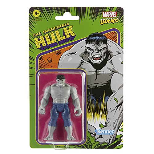 Hasbro Marvel Figura de acción de Hulk Gris de 9,5 cm de Retro 375 Collection Legends