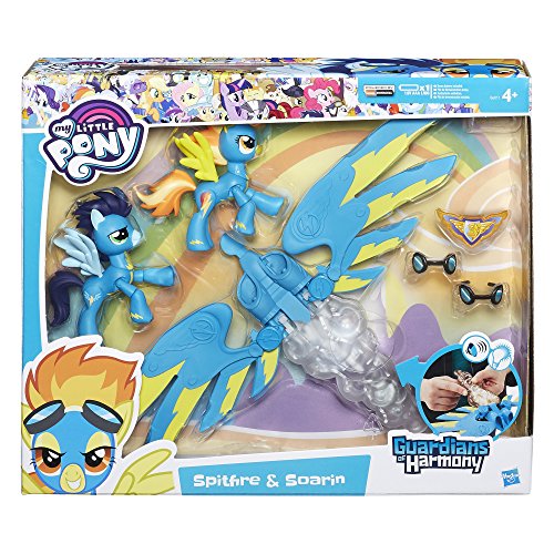 Hasbro My Little Pony Guardians Of Harmony Spitfire And Soarin' Figures - Kits de figuras de juguete para niños, 4 años